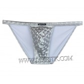 Cool Shiny Men's Pouch Mini Briefs Leather Like Thong Underwear Open Side Briefs MU429X