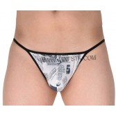 Men's Underwear  Newspaper Print Bikini Briefs Low-rise Jockstrap Elastic String Briefs