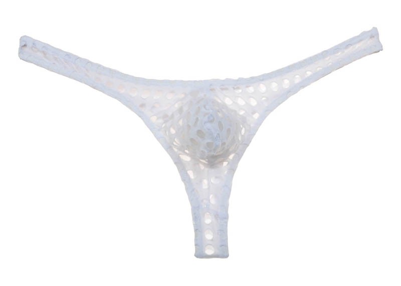 Plus Size Men S Hollow Bikini Thong Underwear Fishnet Pouch T Back Pants Holes Mini Briefs G