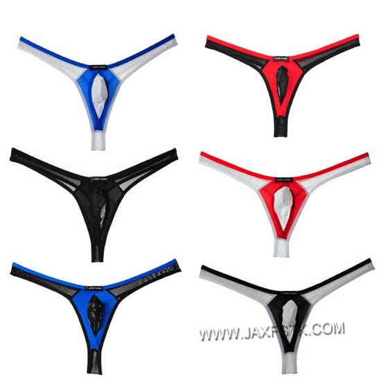 Sexy Men S Out Ring Bulge Pouch Soft T Back Sheer Mesh Thong Bikini