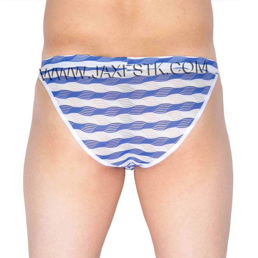 Men S Bluge Pouch Bikinis Briefs Pants Gay Underwear Male Unique Stripe Mesh Mini Briefs