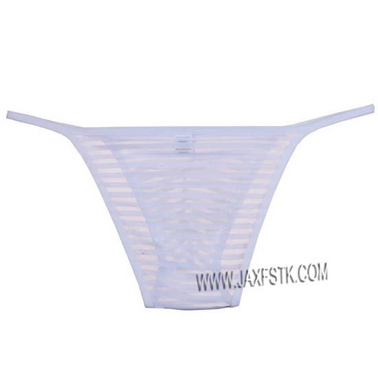 New Men S Solid Bikini Border Mesh Striped Briefs Spun Yarn Bikini