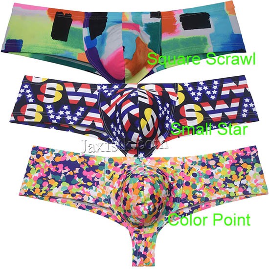 Men Cheeky Boxer Briefs Elastic Skimpy Underwar Boxer Homme Bulge Pouch Hipster Bikini Trunk