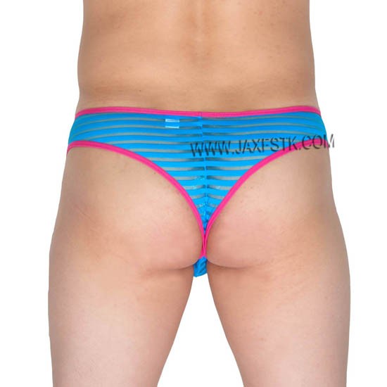 Sexy Men S Transparent Mesh Striped Bikini Boxers Underwear Pouch Mini Bikini Sheer Micro Boxers
