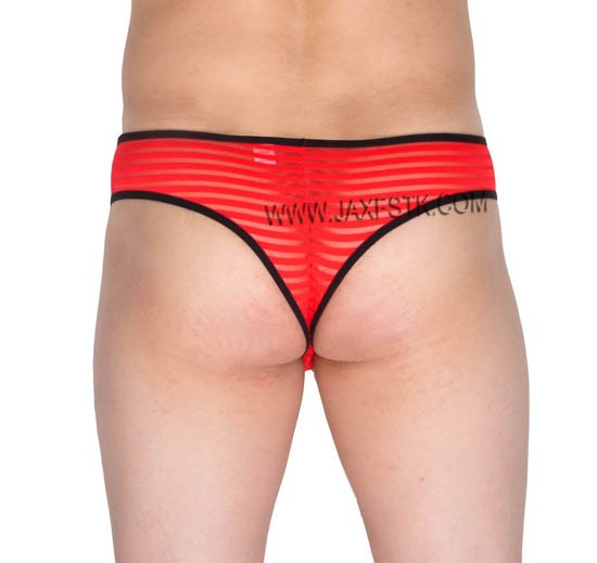 Sexy Men S Transparent Mesh Striped Bikini Boxers Underwear Pouch Mini Bikini Sheer Micro Boxers