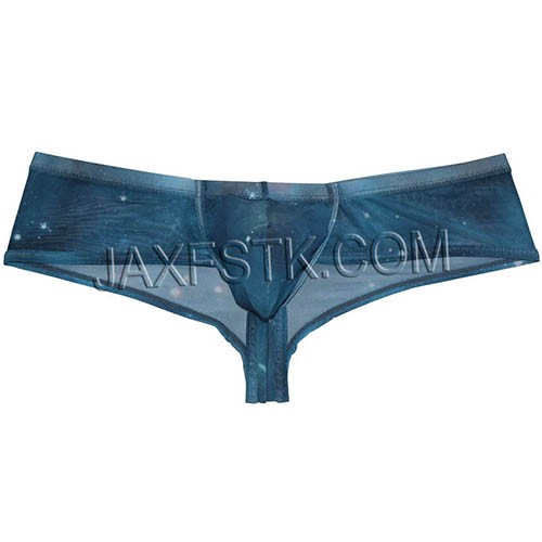Sexy Mini Bikini Men S Starry Sky Mesh Pouch Boxers Briefs Underwear Half Cover Back Cheeky