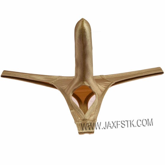 Men S Shiny Penis Long Bulge Pouch T Back Balls Hole Bikini Thong Cool
