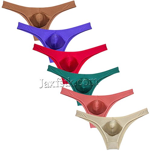Sexy Men's Shiny Ice Silk Bikini Briefs Underwear Half Rear Skimpy Bottoms Hipster Pants MU105 M L XL 6 Colors Available