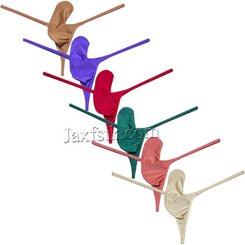 New Sexy Men's Gloss Ice Silk G-string Thong Underwear Push-up Bulge Pouch T-back Male Soft Tangas MU107 M L XL 6 Colors Available