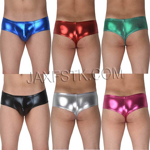 Sexy Men Stretchy Cheeky Bikini  Underwear 3/4 Coverage Boxers Shiny Short  Pouch Thong  TS2069