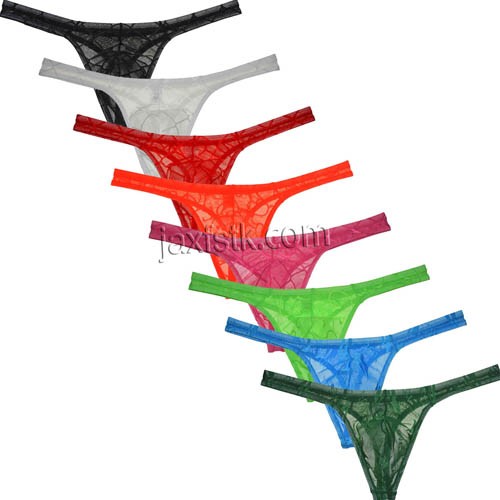 Sexy Tangas Para Hombre Men's See-through Jacquard Underwear Male ...