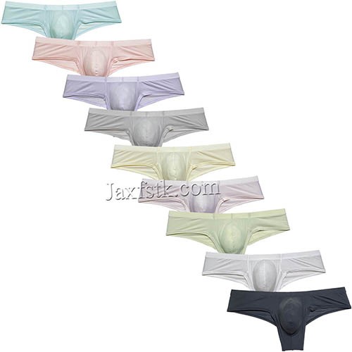 New Sexy Men's Thread Ice Silk Bikini Briefs Cheeky Underwear Pucker Back Hipster Panties MU3018 M L XL 9 Colors Available