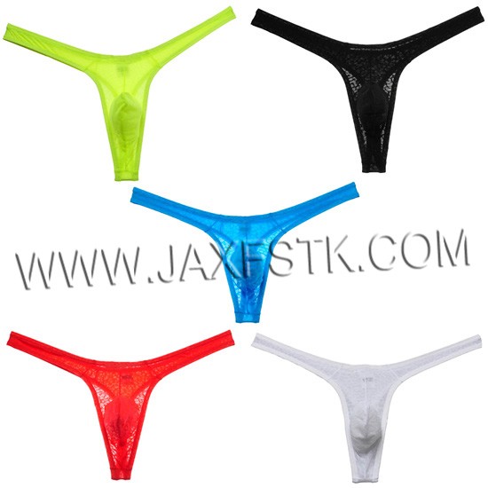 Solid Color Spandex Men's Sexy Bikini Thongs Smooth G-Strings Nylon Elastic Male Thong Underwear Protruding Pouch Fashion Brand