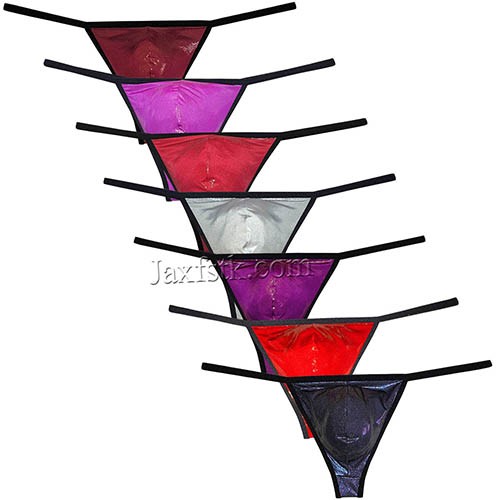 Men's Shiny Ice Silk G-string Wet Look Underwear Soft & Elast Bikini Thong Pants MU657A