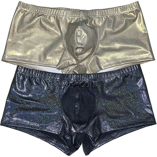 Men's Soft Dazzle Leather Boxer Briefs Underwear Bulge Pouch Panties Hot Trunks MU93B M L XL