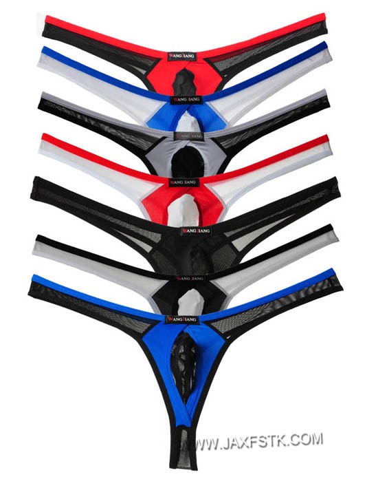 Sexy Men's Out Ring Bulge Pouch Soft T-Back Sheer Mesh Thong Bikini Underwear