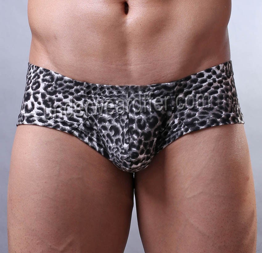 Men’s Soft Mini Boxer Bottoms Underwear Comfy Leopard Boxer Briefs MU924