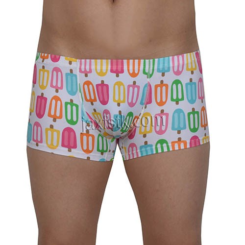 Sexy Male Swimwear Men Flower Boxers Briefs Underwear  Stretchy Trunks Shorts MU56N