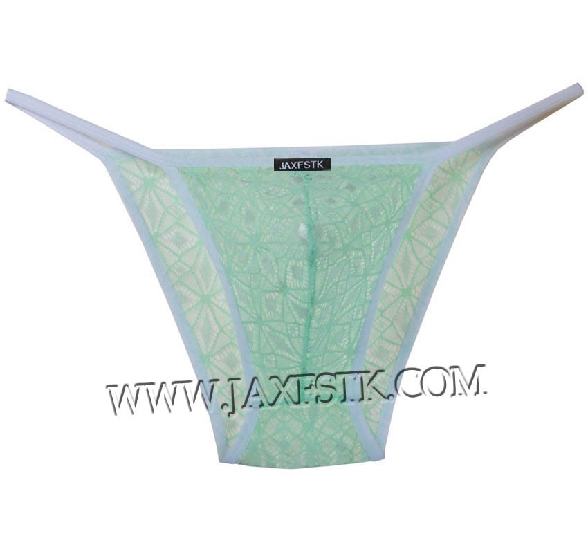 New Men's Lace Bikini Brief Underwear Pouch Briefs Diamond Jacquard Thong Trunks MU250X