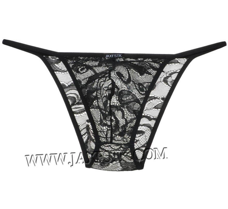 Men's See-through Lace String Bikini Briefs Underwear Skimpy Shorts Thong Pants MU880X