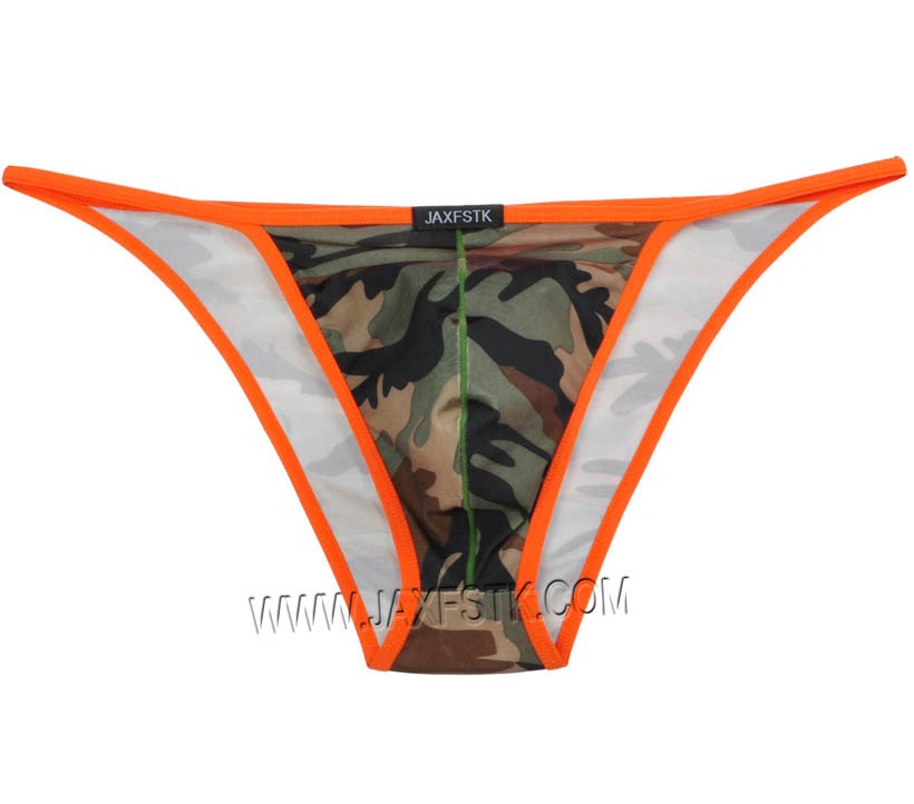 New Men's Camouflage Bikini Briefs Underwear Pouch Rope Side Open Trunks Brief
