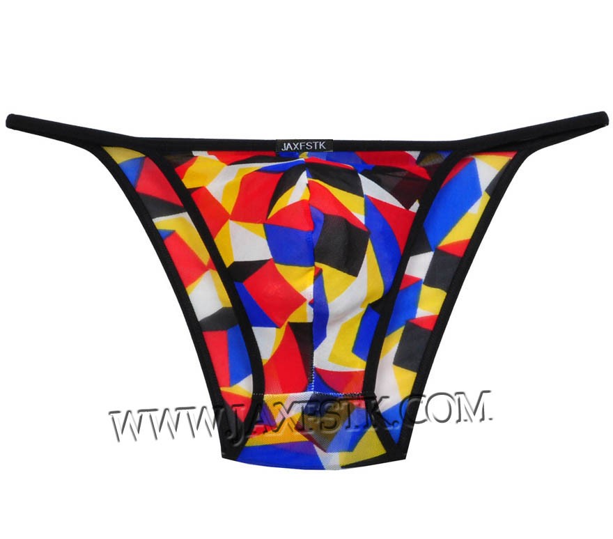 Men's Sheer String Bikini Briefs Underwear Elastic Soft Thong Brief Skimpy Pants