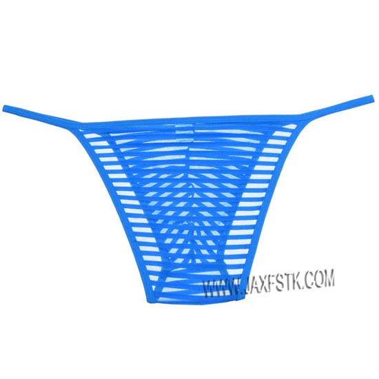 New Men's solid Bikini Border Mesh Striped Briefs Spun Yarn Bikini Briefs Underwear Pouch Open Side Man Underwear