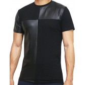 Fashion Men's Cross Splice Rock Short Sleeves Shirt Fitness Wear Cotton Shirt UnderShirt MU396
