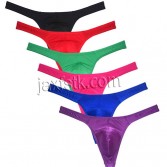 Stretchy Ice Silk T-back Sexy Men's Glossy Thong Underwear  Hipster Tangas Trunks Mens Thongs And G strings Tanga Hombre MU2224