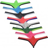 Men Lingerie Mens Bulge Thong String Underwear  Bikini Stringi Męskie Jockstrap Mesh &Lace Thong Tanga MU2261