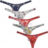 Sexy Bulge G-string Sheer Bikini Tangas Men's Tempting Jockstrap Gay Colorful Mesh Thong Underwear Thong Panties MU2271