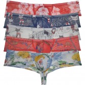 Men Transparent Underwear Tan Sheer Mini Boxers Cheeky Boxer Underwear Colorful Printed Bikini Brazilain Cut Skimpy Shorts MU2275