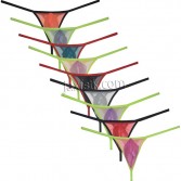 Men's Sheer Glass Yarn Bikini Thong Pouch T-back Organdy Tangas Underwear MU2306
