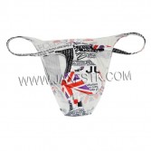Men String-rib Bikini Briefs Underwear Enlarge Pouch String Cheeky Trunks Thong