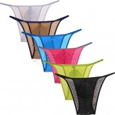 Sexy Men Underwear High-leg Opening Spandex Cheeky Brief Brazilian Cut Bikini Bottoms TS759