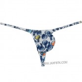 Men's Print Underwear Tangas Spotrs Micro Thong Big Bulge Pouch G-string Mini Bikini