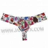 New Flowery Sexy Bikini Underwear Men's Thongs and G-Strings Smooth Protruding Pouch Cotton Male Thong Underwear Men Underpants