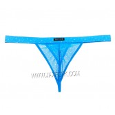 Sexy Men's Sheer Jacquard Lace Bikini Thong Underwear Mesh Belt Open Side T-Back
