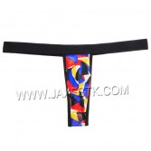 Men's Belt Micro Thong Yarn Plaid T-Back Mini G-String Bulge Pouch Cylinder Male T-Back Underwear Pants