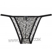 Men's Lace Rope Bikini Brief Mussy Net Gay Sissy Pouch Mini Briefs Underwear Hollow Short String Pants MU884X