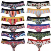 Sexy Men's Floral Swim Thong Trunks Bulge Sports Bikini Underwear Cheeky Boxers Brief 1/3 Back Coverage Brazilain Bikini MU46