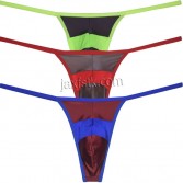 Sexy Soft Tangas Men's Underwear Assorted Colors Bulge T-Back Shiny String Thong MU2185