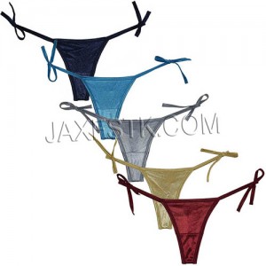 Women Shiny Tie Side Brazilian Bikini Thong Panties Sexy Charm Smooth G-string Lingerie TS2005
