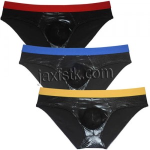 Liquid Skin Sports Brief Sexy Men's Underwear Leather Like Bulge Briefs Bikini Trunks Jockstrap Underwear Hot Underwear MU2058