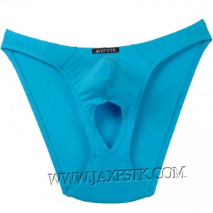 Men Pouch Ball Hole Briefs Modal Bottom Open Underwear Soft Bikini Trunks Brief MU416