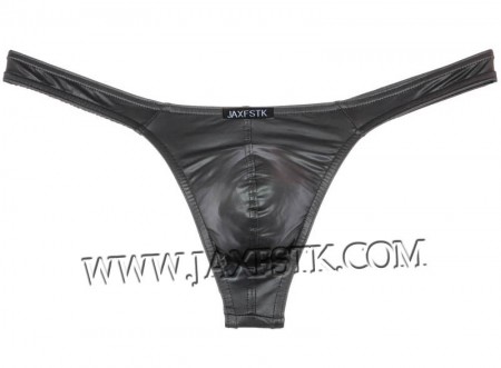 Black Mens sexy Faux leather underwear BIG G-string MU89