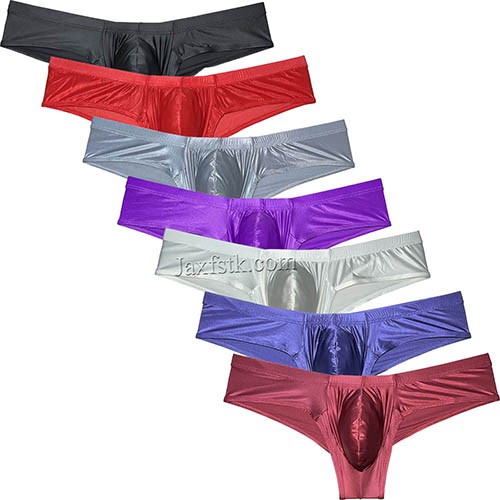 Men's Shiny Silk Mini Bikini Boxer Briefs Underwear Enhance Pouch Bikini Boxers Size M L XL MU133