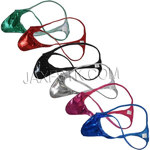 Sexy Male Shiny Leather Tanga Men's Thong Minimal Coverage Underwear Short Micro String TS2063