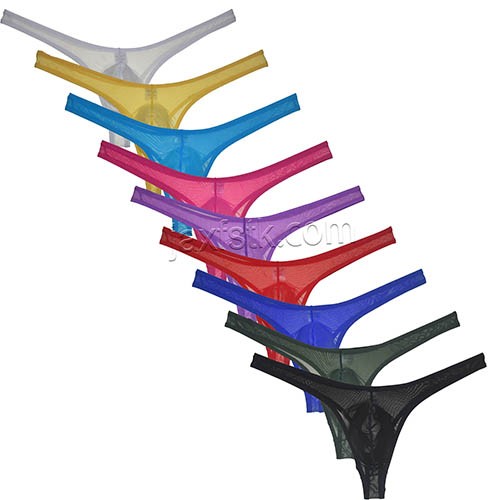 Male Pouch Panties Men's Transparent Thongs Hombre Men G-string U Convex Thin Tanga  MU2177
