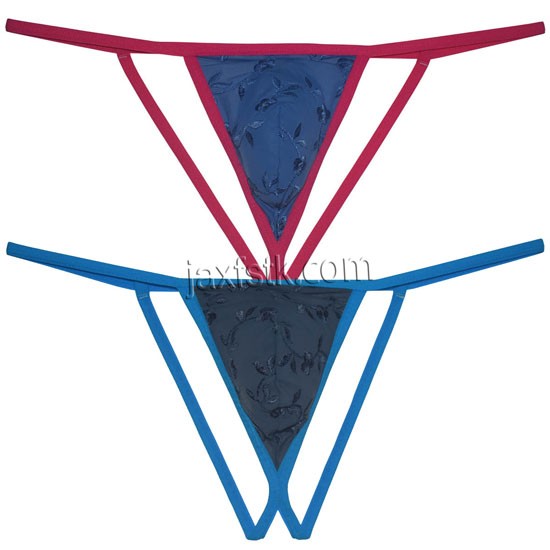 Sexy Men's Embroidery Jockstrap Bikini Underwear Sissy String Thong Pouch T-Back MU2217